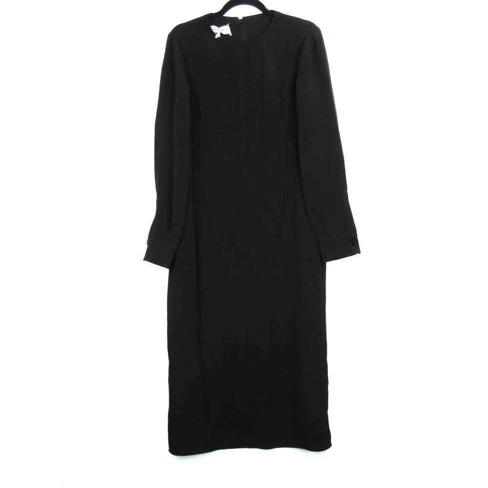VALENTINO SPA BLACK LONG SLEEVE WOMEN'S MIDI DRESS IN BLACK SZ 44 US 8